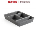 AZKO Stora Set 4 Pcs Organizer Laci - Abu-Abu Terra Drawer Storage Kotak Kompartemen Laci Serbaguna Wadah Simpan Multifungsi Tempat Alat Tulis Minimalis