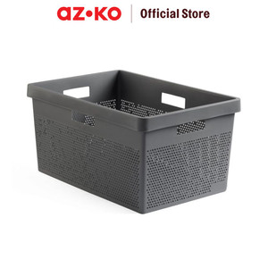AZKO Stora 36X52.5X26 cm Terra Keranjang Laundry - Abu-Abu Tempat Baju Pakaian Kotor Wadah Cucian Laundry Basket Perlengkapan Rumah Tangga