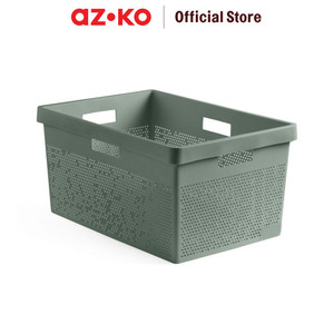 AZKO Stora 36X52.5X26 cm Keranjang Laundry - Hijau Terra Tempat Baju Pakaian Kotor Wadah Cucian Laundry Basket Perlengkapan Rumah Tangga