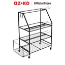 AZKO Masterspace Rak Penyimpanan Alat Olahraga Multifungsi - Hitam Multipurpose Sport Storage Rack Tempat Simpan Alat Gym Dan Yoga Barbel Organizer Besi Perlengkapan Fitness