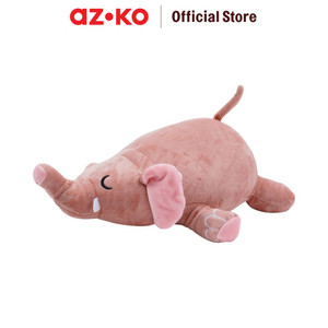 AZKO Passport Bantal Leher Travel 2In1 Elephant - Pink Neck Cushion Travel Bantal Mobil U-Neck Car Pillow Sandaran Leher
