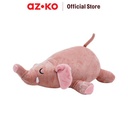 AZKO Passport Bantal Leher Travel 2In1 Elephant - Pink Neck Cushion Travel Bantal Mobil U-Neck Car Pillow Sandaran Leher