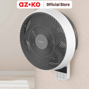 AZKO Kris 14 inci Kipas Angin Dinding - Putih/Abu-Abu Wall Fan Penyejuk Ruangan Kipas Baling Baling