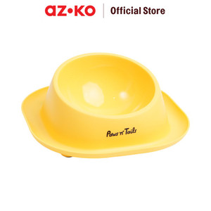 AZKO Paws N Tail et Bowl Leak-Proof Medium Orange Wadah Makanan Anabul Anjing Kucing Pet Food Bowl Perlengkapan Makan Hewan Peliharaan