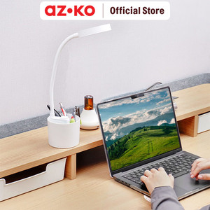 AZKO Eglare Lampu Meja Led Rechargeable Dengan Pen Case - Putih Multifunctional Table Lamp Lampu Baca Dan Belajar Serbaguna Penerangan Kamar Desk Light Study Lamp