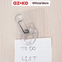 AZKO Stora Set 2 Pcs Gantungan Dinding & Clip Permanen Transparan Pengait Multifungsi Tembok Clothes Hook Tempat Gantung Pakaian Barang Serbaguna