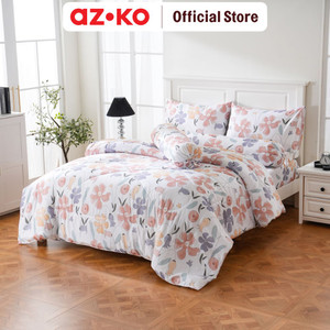 AZKO Sleeplite Seprai Microfiber Flower Rory Sprei Motif Seprai Aesthetic Seprei Sheet Set Bed Sheet Aksesoris Tempat Tidur Set Sarung Bantal Sarung Guling
