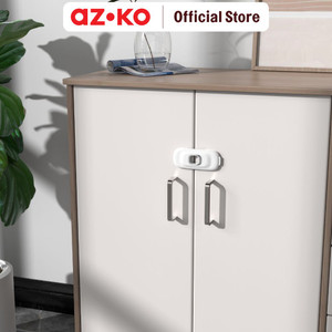 AZKO Kindla 10.8X4.5X1.5 cm Pengaman Lemari Multifungsi - Putih Safety Lock Multipurpose Pengunci Pengaman Pintu Kulkas Lemari Laci Pengunci Serbaguna Perlengkapan Keamanan