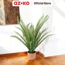 AZKO Forhom 58 cm Bunga Artifisial Fern Dengan Pot Plastik - Hijau Tumbuhan Buatan Bunga Hias Cantik Sintetis Tanaman Artificial Dekorasi Flower Pajangan Rumah Serbaguna Hiasan Properti Foto