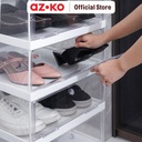 AZKO Stora Rak Sepatu Foldable Double Shoe Rack Organizer Sandal Sepatu Kabinet Alas Kaki Tempat Penyimpanan Sendal