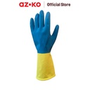 AZKO Proclean Sarung Tangan Panjang Latex - Biru/Kuning Rubber Cleaning Hand Gloves Cleaning Tools Pelindung Tangan Kebersihan Elastis Reusable Anti Slip Gloves