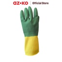 AZKO Proclean Sarung Tangan Panjang Latex - Hijau/Kuning Rubber Cleaning Hand Gloves Cleaning Tools Pelindung Tangan Kebersihan Elastis Reusable Anti Slip Gloves