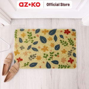 AZKO Forhom Keset Pintu Printed Pvc Door Mat Motif Kain Lap Kaki Serbaguna Keset Pintu Masuk Floor Mat Perlengkapan Rumah Tangga