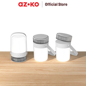 AZKO Apa Lampu Lentera Rechargeable 2In1 7 watt - Abu-Abu Flashlight Emergency Lamp Lampu Camping Portable Travel Light Lampu Darurat Cadangan