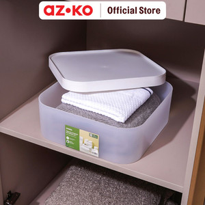 AZKO Stora Kotak Penyimpanan Frosted Modular Kotak Serbaguna Plastik Wadah Simpan Storage Box Dengan Handle Boks Organizer