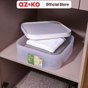 AZKO Stora Kotak Penyimpanan Frosted Modular Kotak Serbaguna Plastik Wadah Simpan Storage Box Dengan Handle Boks Organizer