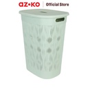 AZKO Stora 44X34.5X57 cm Hamper Keranjang Laundry Leaves - Hijau Tempat Baju Pakaian Kotor Wadah Cucian Laundry Basket Perlengkapan Rumah Tangga