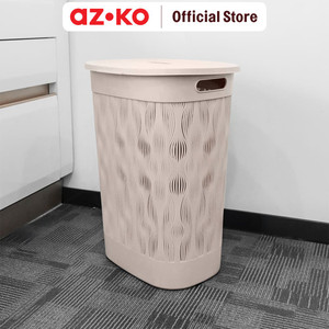 AZKO Stora 44X34.5X57 cm Hamper Keranjang Laundry - Cokelat Tempat Baju Pakaian Kotor Wadah Cucian Laundry Basket Perlengkapan Rumah Tangga