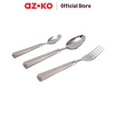 AZKO Delicia Set 12 Pcs Alat Makan - Abu-Abu Muda Set Sendok Garpu Pisau Makan Spoon Fork Peralatan Makan Cutlery Set