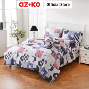 AZKO Sleeplite Set Seprai Microfiber Abstrak Camile Sprei Motif Seprai Aesthetic Seprei Sheet Set Bed Sheet Aksesoris Tempat Tidur Set Sarung Bantal Sarung Guling