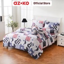 AZKO Sleeplite Set Seprai Microfiber Abstrak Camile Sprei Motif Seprai Aesthetic Seprei Sheet Set Bed Sheet Aksesoris Tempat Tidur Set Sarung Bantal Sarung Guling