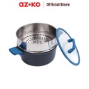 AZKO Culinart 24 cm Superb Panci Casserole Dengan Steamer - Hitam/Biru Pot Masak Sup Food Grade Panci Kuah Perlengkapan Dapur Peralatan Masak Cookware