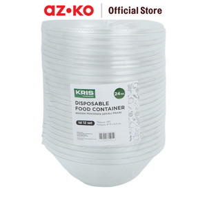 AZKO Kris 700 ml Set 12 Pcs Wadah Makanan Disposable Round Food Container Kotak Makan Food Grade Serbaguna Tempat Makanan Sekali Pakai Food Storage Kitchenware