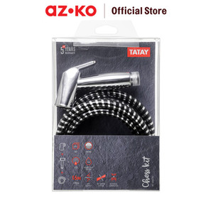 AZKO Tatay Selang Toilet Shower Kit Shatafa Chess Stainless Steel - Metalik Toilet Hose Semprotan Selang Air Kloset Aksesoris Kamar Mandi Selang Wc