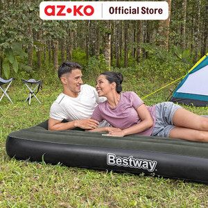 AZKO Bestway 203X152X25 cm Kasur Angin Queen Dengan Built-In Pump Alas Tidur Pompa Serbaguna Air Mattress Bed Sleeping Pad Matras Udara