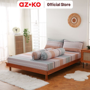 AZKO Sleeplite Set Seprai Microfiber Stripe Zen Sprei Motif Seprai Aesthetic Seprei Sheet Set Bed Sheet Aksesoris Tempat Tidur Set Sarung Bantal Sarung Guling