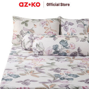 AZKO Sleeplite Set Seprai Microfiber Flower Vera Sprei Motif Seprai Aesthetic Seprei Sheet Set Bed Sheet Aksesoris Tempat Tidur Set Sarung Bantal Sarung Guling