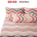 AZKO Sleeplite Set Seprai Microfiber Stripe Noa Sprei Motif Seprai Aesthetic Seprei Sheet Set Bed Sheet Aksesoris Tempat Tidur Set Sarung Bantal Sarung Guling