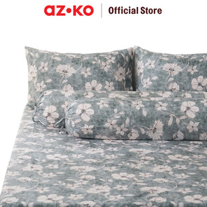 AZKO Sleeplite Set Seprai Microfiber Flower Lola Seprai Motif Seprai Aesthetic Seprei Sheet Set Bed Sheet Aksesoris Tempat Tidur Set Sarung Bantal Sarung Guling