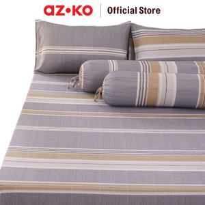 AZKO Sleeplite Set Seprai Microfiber Stripe Drew Seprai Motif Seprai Aesthetic Seprei Sheet Set Bed Sheet Aksesoris Tempat Tidur Set Sarung Bantal Sarung Guling