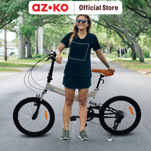 AZKO Fdb Fingard Trent 2 Sand 7Sp Foldable Folding Bike Perlengkapan Olahraga Sepeda Compact