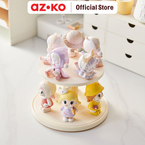 AZKO Stora 19X19X23 cm Kotak Pajang Action Figure Single Rotate - Putih Ivory Display Box Tempat Koleksi Pajangan Storage Tempat Hiasan Dekorasi Rumah