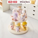 AZKO Stora 19X19X23 cm Kotak Pajang Action Figure Single Rotate - Putih Ivory Display Box Tempat Koleksi Pajangan Storage Tempat Hiasan Dekorasi Rumah