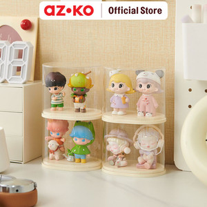 AZKO Stora 11.9X9X9.8 cm Kotak Pajang Action Figure Single Round - Putih Ivory Display Box Tempat Koleksi Pajangan Storage Tempat Hiasan Dekorasi Rumah