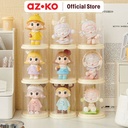 AZKO Stora 7.5X7.5X9.8 cm Kotak Pajang Action Figure Single Round - Putih Ivory Display Box Tempat Koleksi Pajangan Storage Tempat Hiasan Dekorasi Rumah