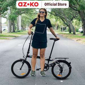 AZKO Fingard 2 inci Sepeda Lipat Jasper 6Sp Foldable Folding Bike Perlengkapan Olahraga Sepeda Compact