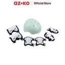 AZKO Berwyn Set Helm & Deker Pelindung - Biru/Hijau Perlengkapan Olahraga Anak Set Pelindung Lutut Dan Siku Skates Scooter Bike Helm And Decker Protector