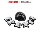 AZKO Berwyn Set Helm & Deker Pelindung - Hitam Perlengkapan Olahraga Anak Set Pelindung Lutut Dan Siku Skates Scooter Bike Helm And Decker Protector