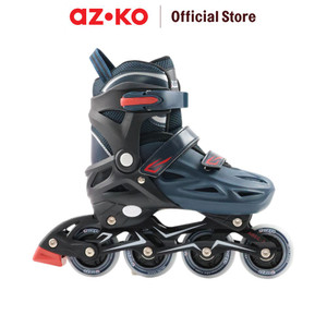 AZKO Berwyn Ukuran L Sepatu Roda Inline Skate - Biru Navy/Merah Inline Skates Roller Shoes Perlengkapan Olahraga