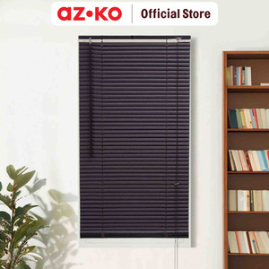 AZKO Forhom 90X180 cm Venetian Blind 25 mm - Cokelat Walnut Tirai Penutup Kerai Hordeng Venetian Penghalau Cahaya Aksesoris Jendela
