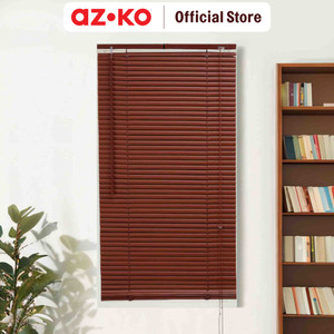 AZKO Forhom 120X220 cm Venetian Blind 25 mm - Cokelat Teak Tirai Penutup Kerai Hordeng Venetian Penghalau Cahaya Aksesoris Jendela