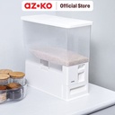 AZKO Kris Fifo Tempat Beras - Putih Rice Container Food Grade Kotak Beras Wadah Penyimpanan Beras Perlengkapan Dapur