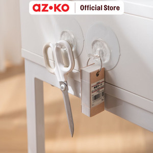 AZKO Stora Set 3 Pcs Gantungan Dinding Serbaguna Permanen Seamless - Putih Pengait Multifungsi Tembok Clothes Hook Tempat Gantung Pakaian Barang Serbaguna