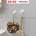 AZKO Stora Set 2 Pcs Gantungan Dinding Serbaguna Permanen Rotatable - Putih Pengait Multifungsi Tembok Clothes Hook Tempat Gantung Pakaian Barang Serbaguna