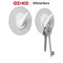 AZKO Stora Set 2 Pcs Gantungan Dinding Serbaguna Permanen Hu-513 - Putih Pengait Multifungsi Tembok Wall Hook Tempat Gantung Pakaian Barang Serbaguna