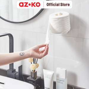 AZKO Stora Holder Tissue Roll Permanen - Putih Tempat Tissue Roll Gantungan Penyimpanan Tisyu Pengait Tisu Tembok Tissue Hook Tempat Gantung Tisue